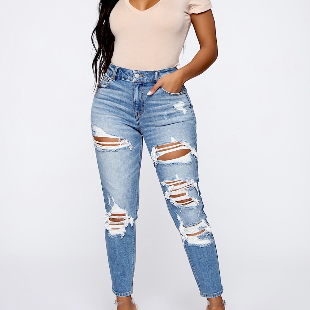 A Real Life Dream High Rise Jeans - Medium Blue